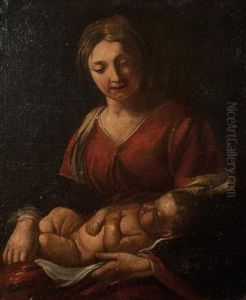 Vierge Veillant L'enfant Endormi by Jacques Blanchard