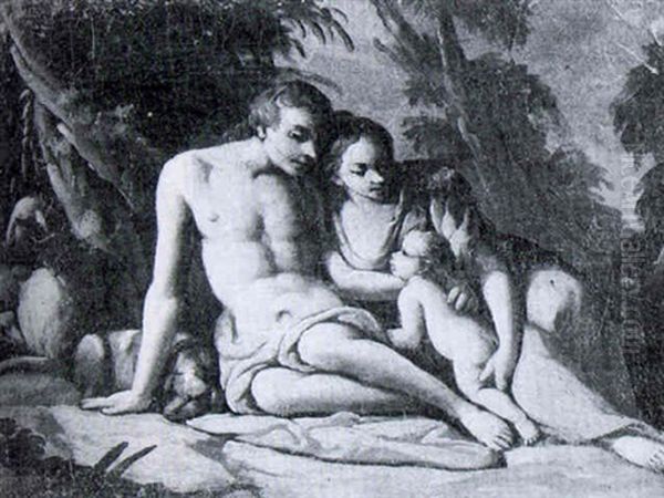 A Shepherd And His Family In A Landscape - view 1