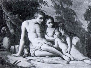 A Shepherd And His Family In A Landscape by Jacques Blanchard