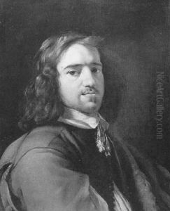 Bust-length Portrait Of A Gentleman In A Grey-blue Jacket And A Red Cloak