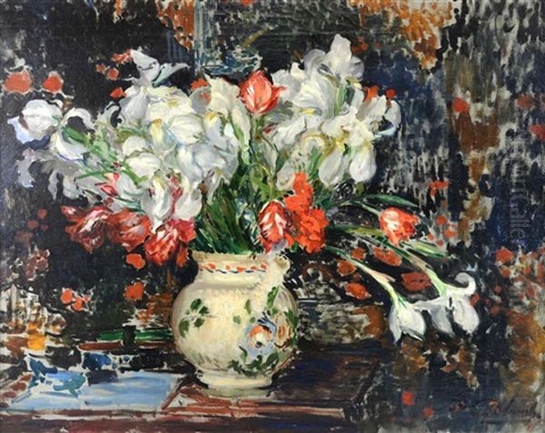 Still Life Of A Vase Of Flowers - view 1
