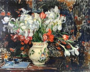 Still Life Of A Vase Of Flowers by Jacques-Emile Blanche