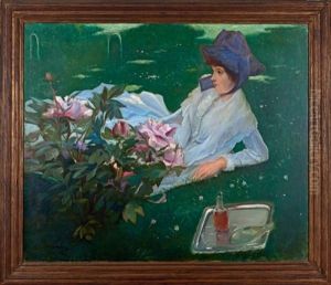 Henriette Chabot Aux Pivoines by Jacques-Emile Blanche