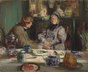 Le Peintre Sickert Et Sa Mere, Petit-dejeuner A Neuville by Jacques-Emile Blanche