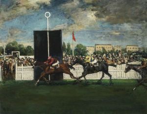 The Finish At An English Country Racecourse
