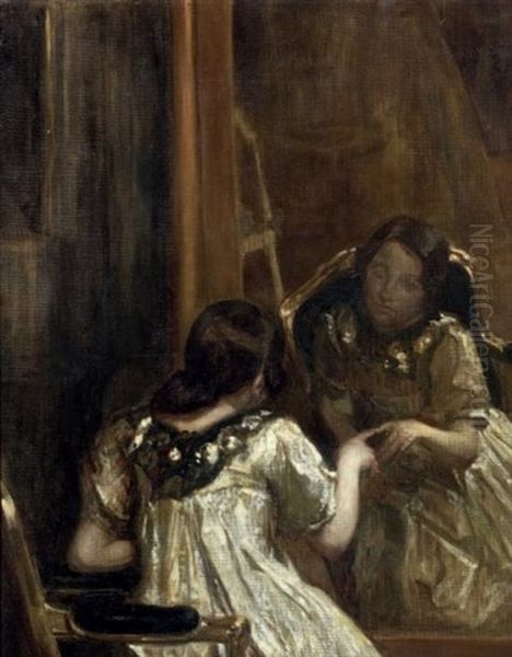 Portrait De Desiree Manfred Au Miroir - view 1