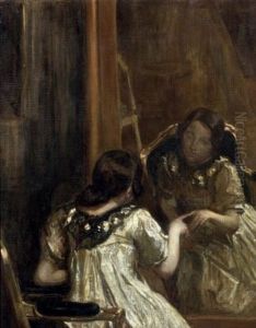 Portrait De Desiree Manfred Au Miroir by Jacques-Emile Blanche