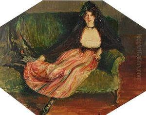 La Princesse Lucien Murat En Costume Goya by Jacques-Emile Blanche