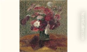 Bouquet D'oeillets Et De Dahlias by Jacques-Emile Blanche