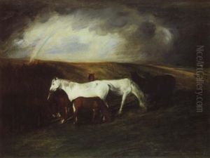 Chevaux Dans Un Paysage A L'arc En Ciel by Jacques-Emile Blanche