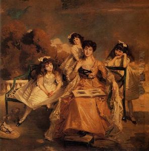 Madame Sara Unzue De Madero And Her Daughters by Jacques-Emile Blanche
