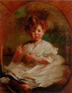 Portrait Of A Child Wearing A White Dress Portrait Of A Child Wearing A White Dress