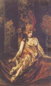 Portrait Of The Dancer Ida Rubinstein by Jacques-Emile Blanche