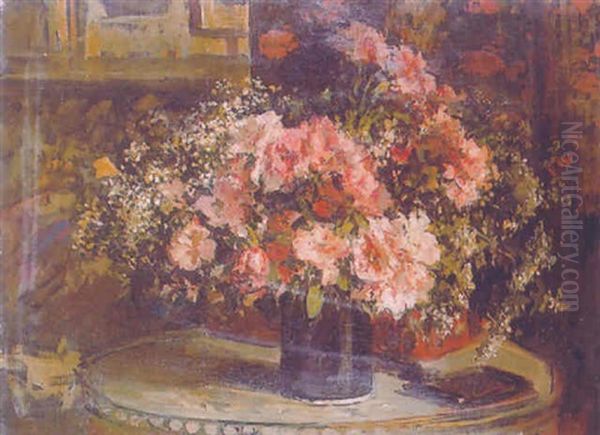 Pivoines Dans Un Vase Sur La Table Bouillotte - view 1