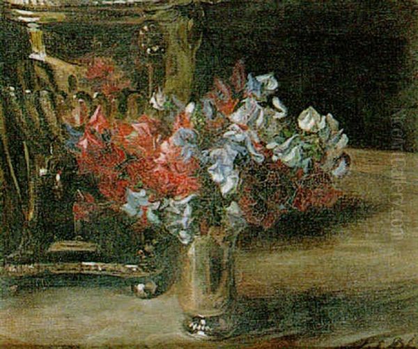Still Life With Sweet Peas In A Vase - view 1