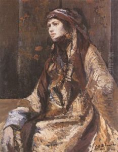 Portrait Of An Oriental Lady by Jacques-Emile Blanche