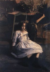 Fillette A La Robe Blanche by Jacques-Emile Blanche