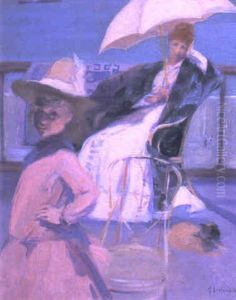 Sur La Terrasse by Jacques-Emile Blanche