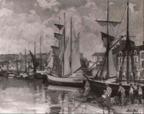 Dieppe, Voiliers Au Port - view 1