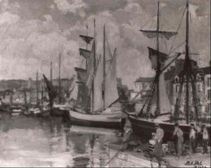 Dieppe, Voiliers Au Port by Jacques-Emile Blanche