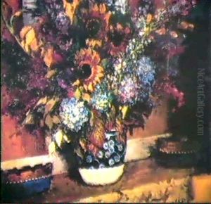 Bouquet De Fleurs Aux Tournesols by Jacques-Emile Blanche