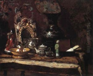 Nature Morte Au Decor Japonais