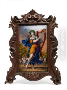 Plaque En Email Peint by Ernest Blancher