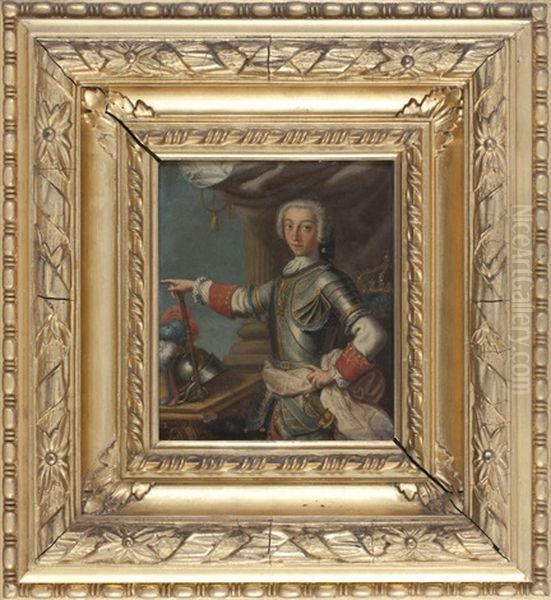 Three-quarter Length Portrait Of Prince Charles Edward Stuart, The 'young Pretender' Wearing Armour by Louis Gabriel Blanchet