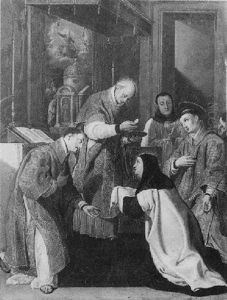 La Communion De Sainte-therese D'avila by Louis Gabriel Blanchet