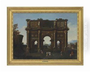 An Architectural Capriccio With The Arch Of Constantine by Thomas Blanchet
