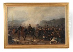 Konig Wilhelm I. Nach Der Schlacht Bei Koniggratz - Mit Generalstab: Prinz Carl, Graf Bismark