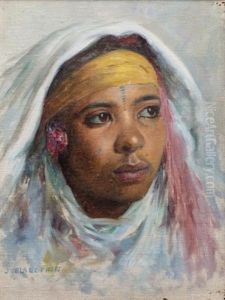 Portrait De Jeune Fille by Jules Blancpain