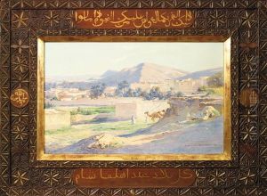 Oasis A Bou-saada by Jules Blancpain