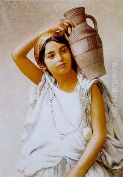 Jeune Kabyle A La Cruche - view 1