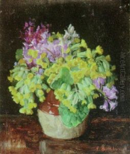 Still Life With Cowslips And Bluebells by Emily Beatrice Bland