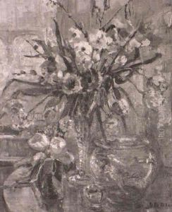 Still Life With Summer Flowers And A Goldfish Bowl by Emily Beatrice Bland