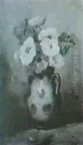 Pansies In A Green Spotted Vase by Emily Beatrice Bland