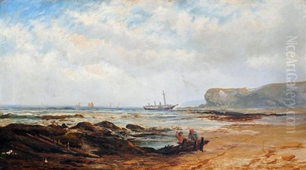 Beach Scene With Figures In The Foreground - view 1
