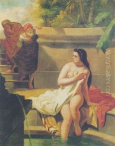 La Casta Susana En El Bano by Juan Manuel Blanes