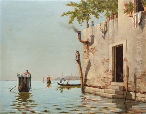 Gondoleros En Venecia - view 1