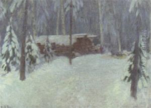 Forest Cabin In Winter Forest Cabin In Winter