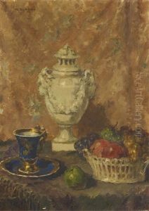 Stillleben Mit Obst Und Einem Porzellanpokal by Wilhelm Blanke