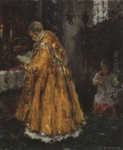 Priester Und Ministrant Am Altar