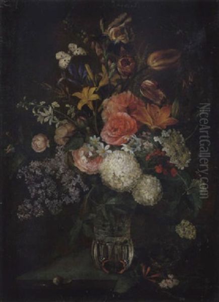 Blumenstilleben Mit Vogelnest Und Schnecke - view 1