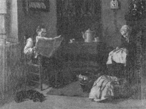 Stubeninterieur by August Blankenstein