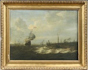 Navire Hollandais Pres De La Cote by Jan Theunisz Blankerhoff
