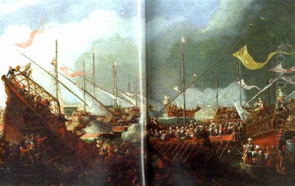 Victoire De La Flotte Ottomane Dans Une Des Batailles Navales Contre Les Galeres De Venise - view 1