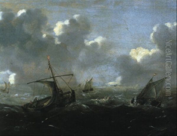 Fischerboote Auf Bewegter See - view 1