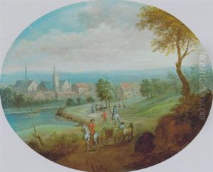 Flusslandschaft Mit Reitern by Jacques Willem Van Blarenberghe