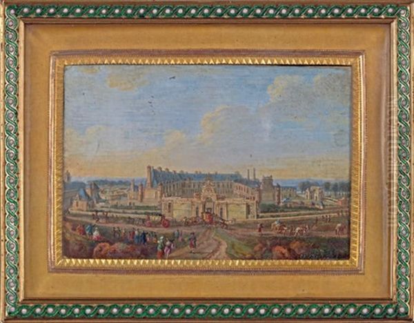 Vue Du Chateau D'anet Miniature, Signee. - view 1